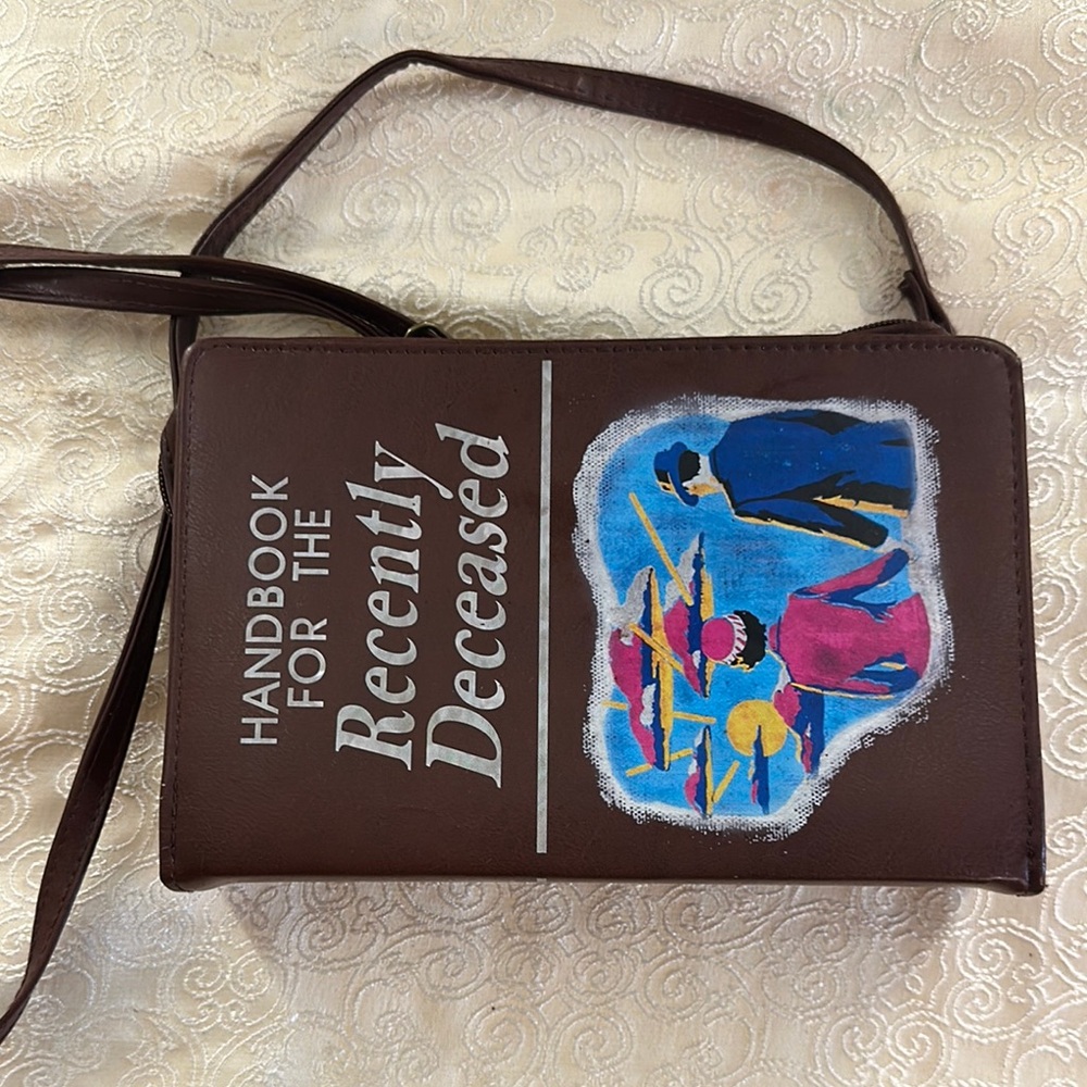 Beetle juice  Brown and Blue Crossbody Bag
